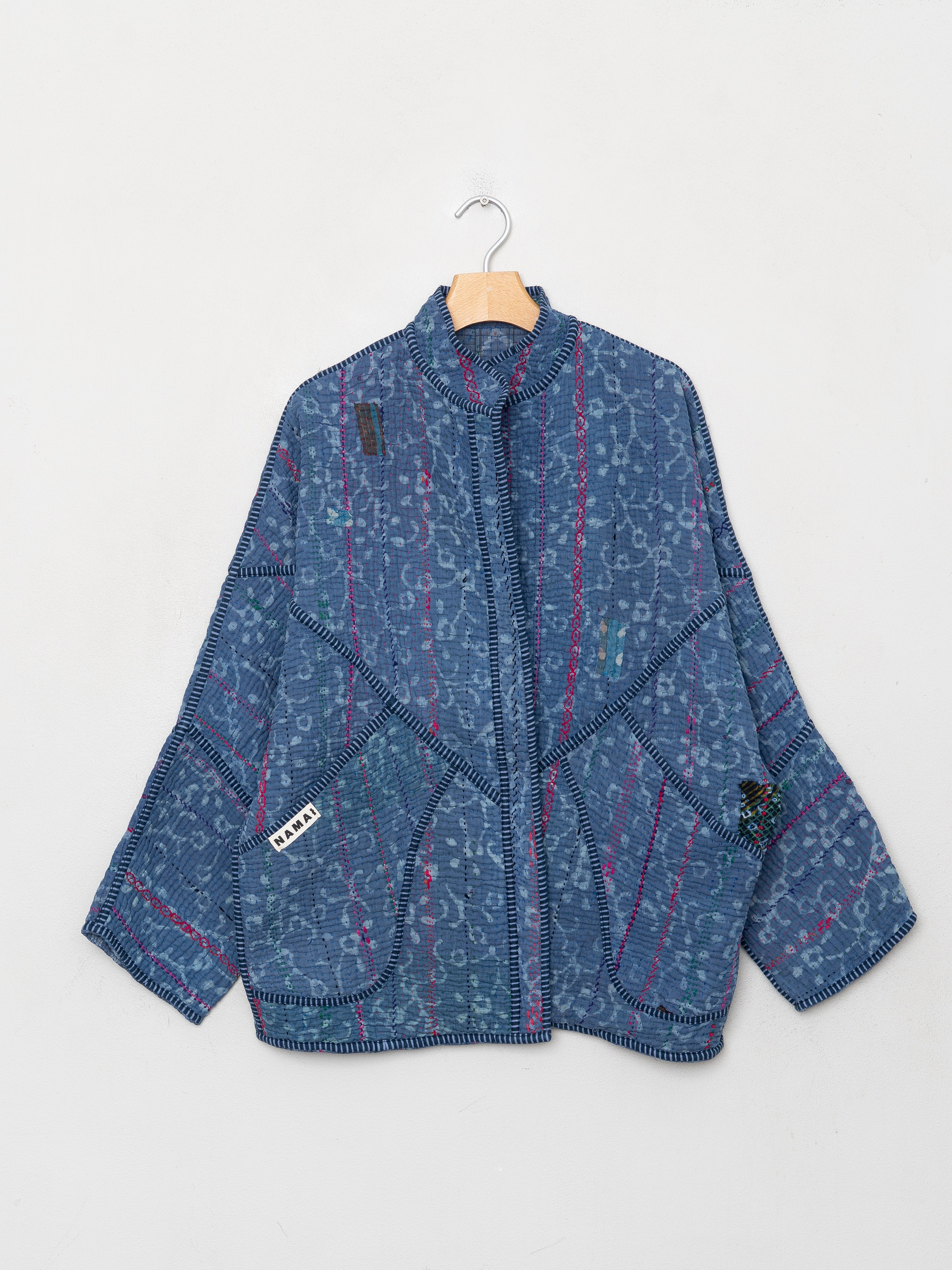 The Ishani Quilted Indigo Kantha Jacket