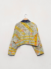 The Kaira Cropped Suzani Quilted Kantha Jacket