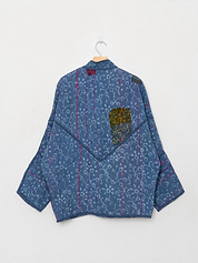 The Ishani Quilted Indigo Kantha Jacket