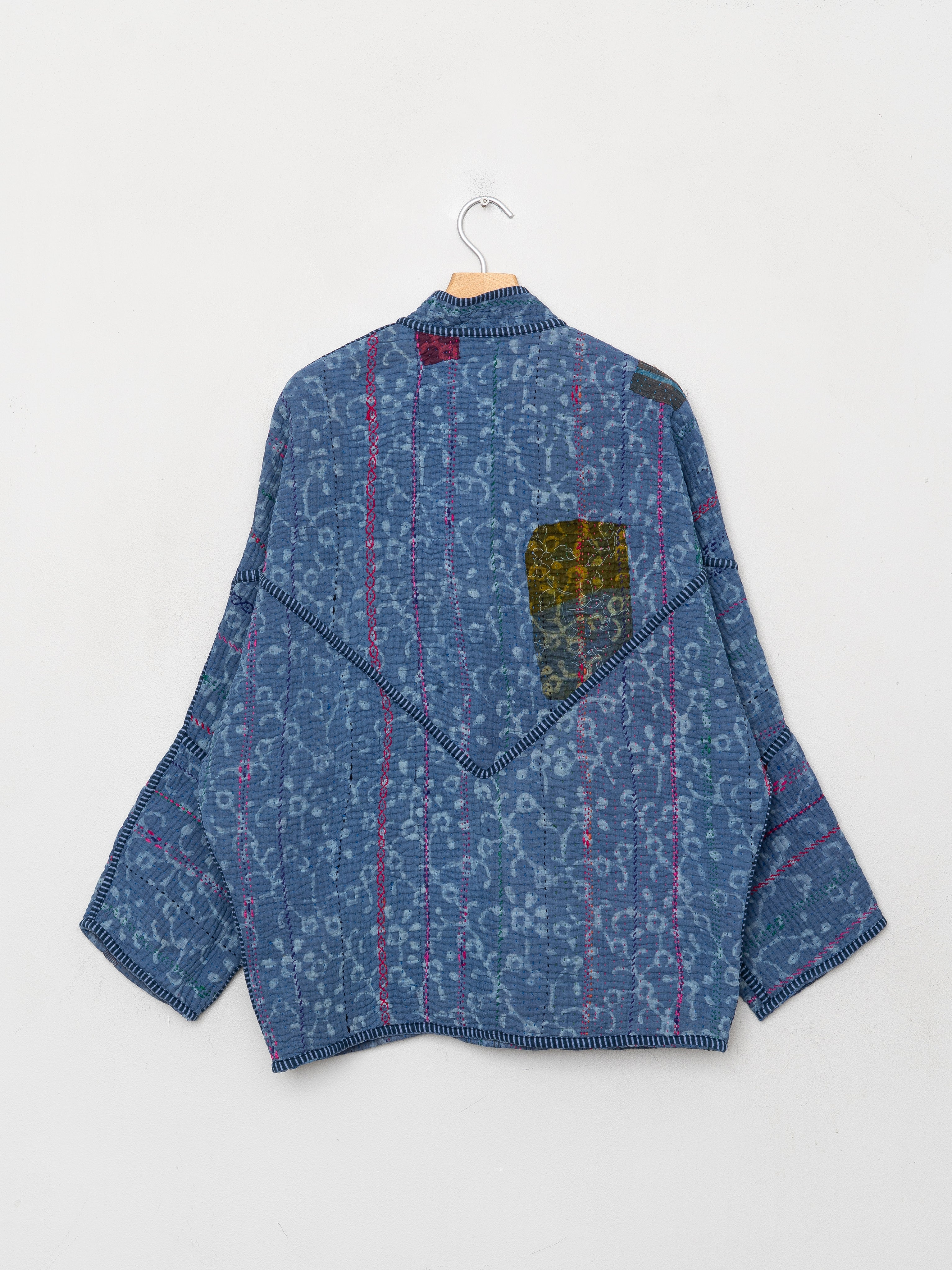 The Ishani Quilted Indigo Kantha Jacket