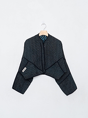 The Kaira Cropped Quilted Indigo Kantha Jacket