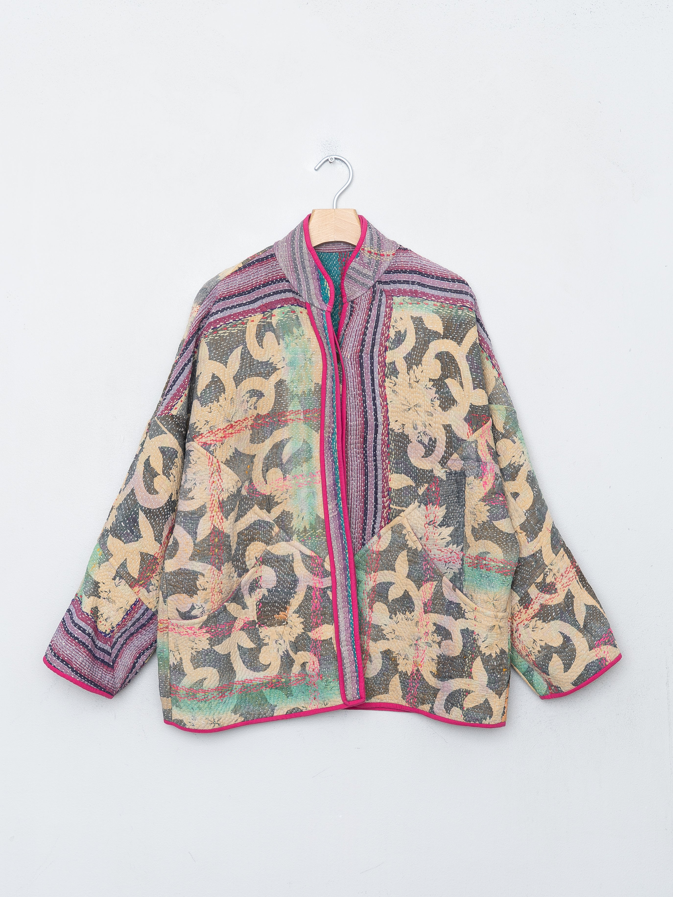 The Ladhiya Quilted Patchwork Kantha Jacket