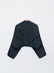 The Kaira Cropped Quilted Indigo Kantha Jacket