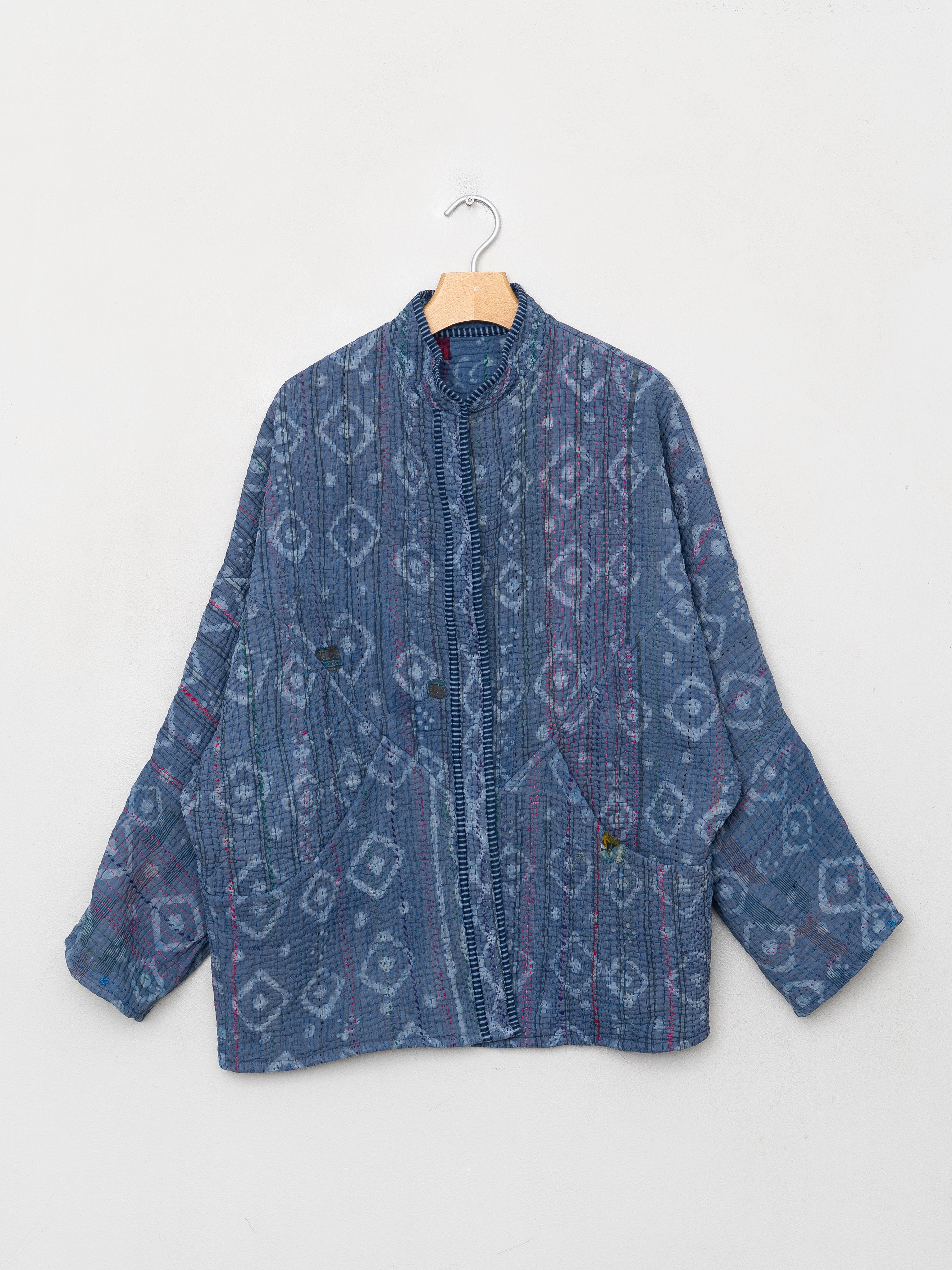 The Ishani Quilted Indigo Kantha Jacket