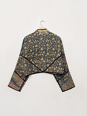 The Kaira Cropped Quilted Patchwork Kantha Jacket