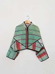 The Kaira Cropped Quilted Patchwork Kantha Jacket