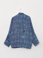 The Ishani Quilted Indigo Kantha Jacket