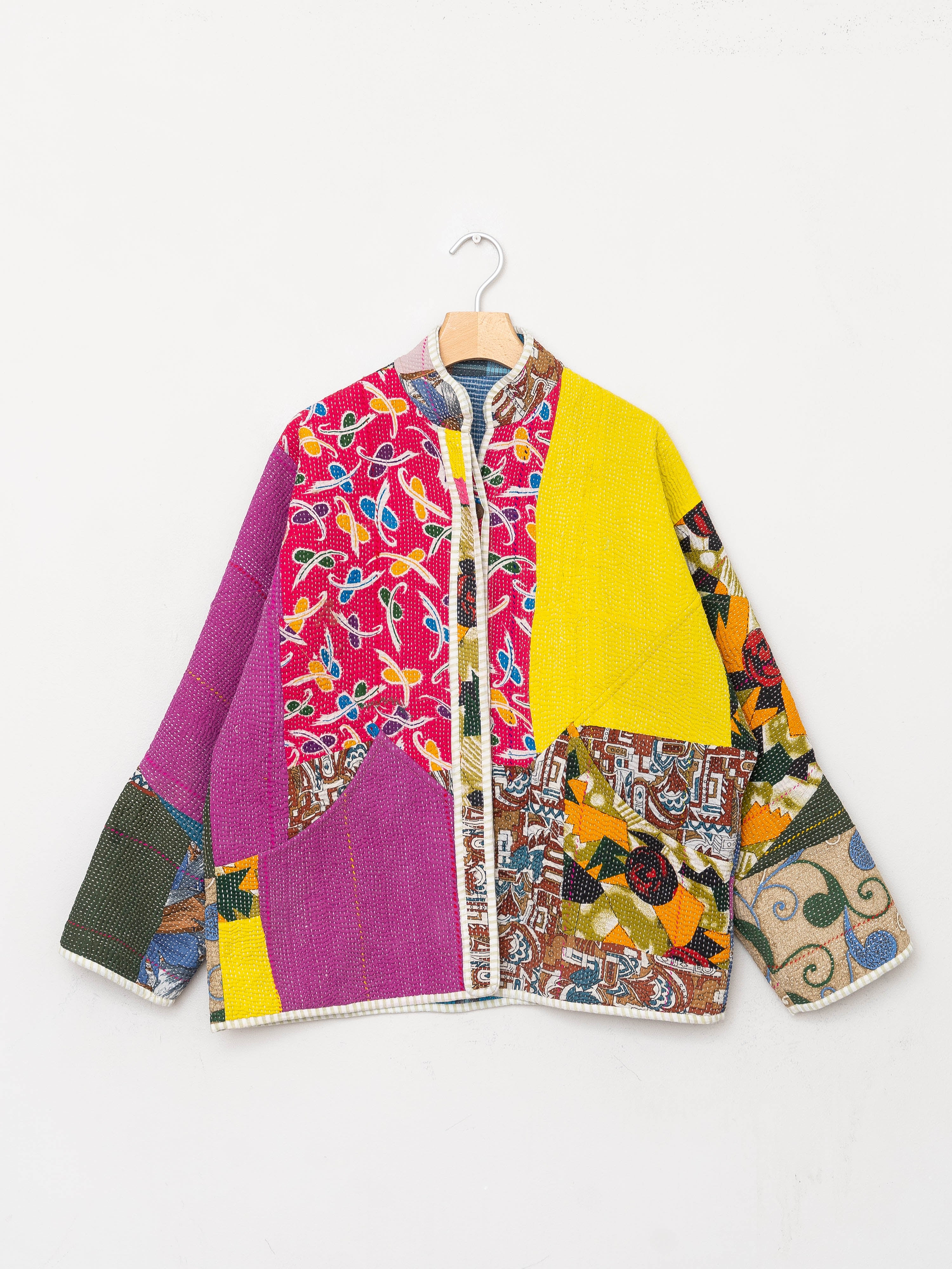 The Ladhiya Quilted Patchwork Kantha Jacket