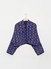 The Kaira Cropped Quilted Indigo Kantha Jacket