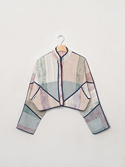 The Kaira Cropped Quilted Patchwork Kantha Jacket