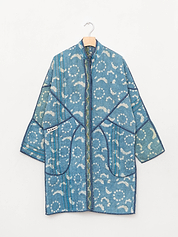 The Sai Quilted Indigo Kantha Coat