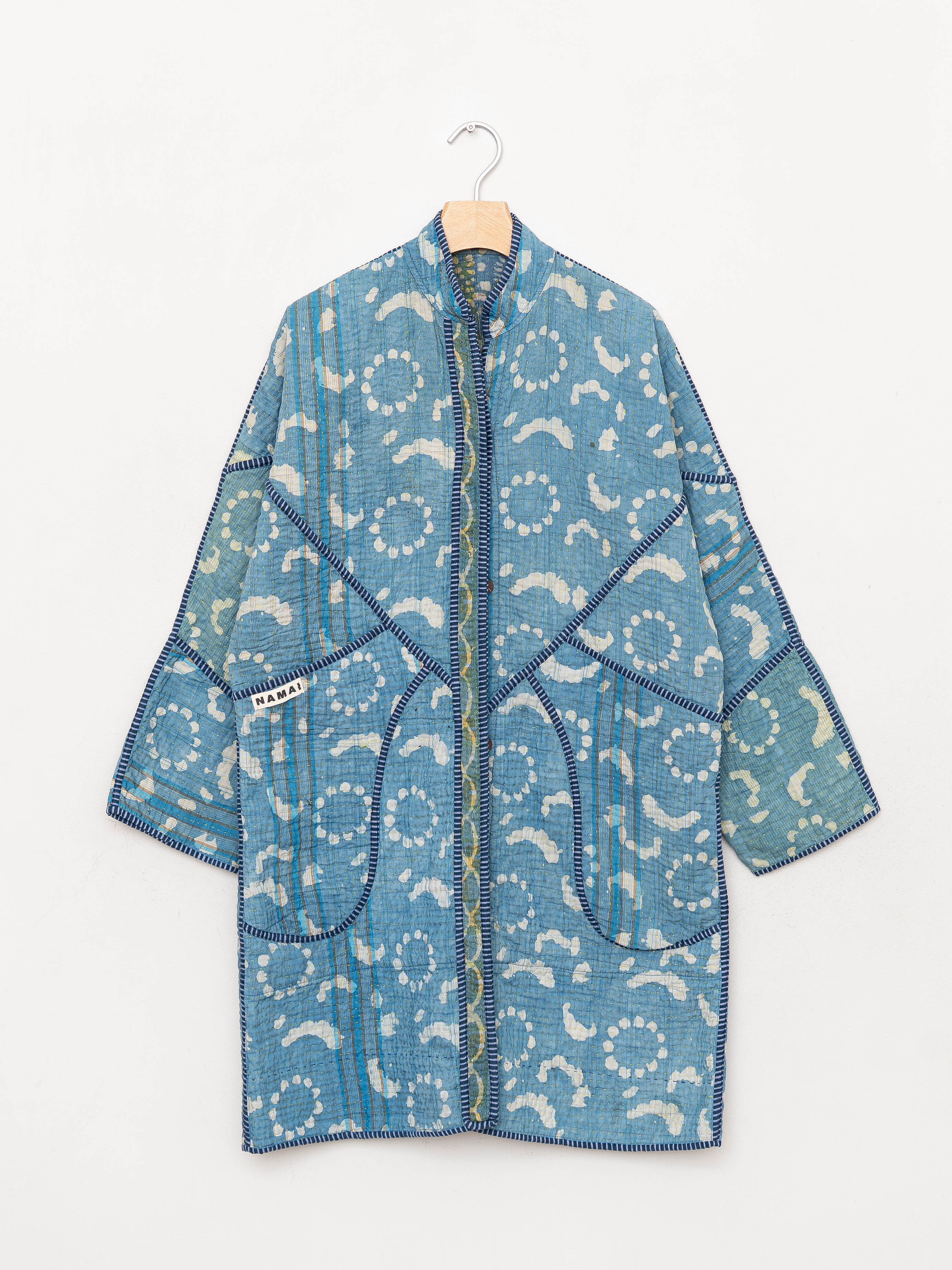 The Sai Quilted Indigo Kantha Coat