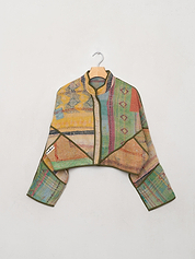 The Kaira Cropped Quilted Patchwork Kantha Jacket Wholesale