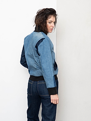 The Veda Denim Bomber Jacket - Small