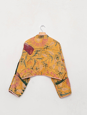 The Kaira Cropped Suzani Quilted Kantha Jacket