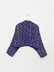 The Kaira Cropped Quilted Indigo Kantha Jacket