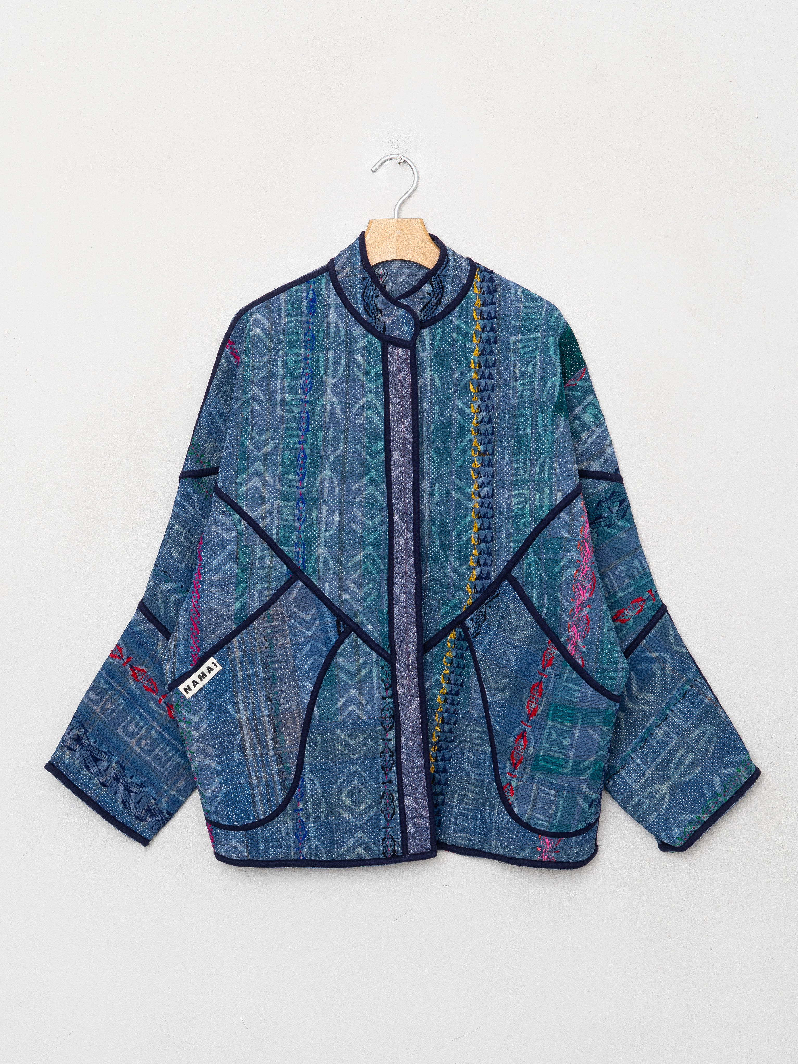 The Ishani Quilted Indigo Kantha Jacket
