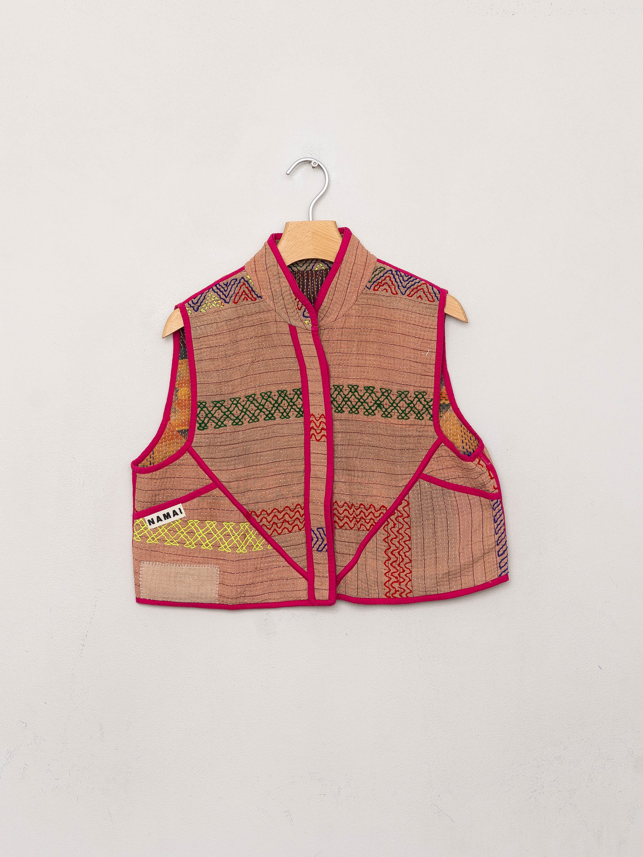 The Kaira Quilted Patchwork Kantha Vest