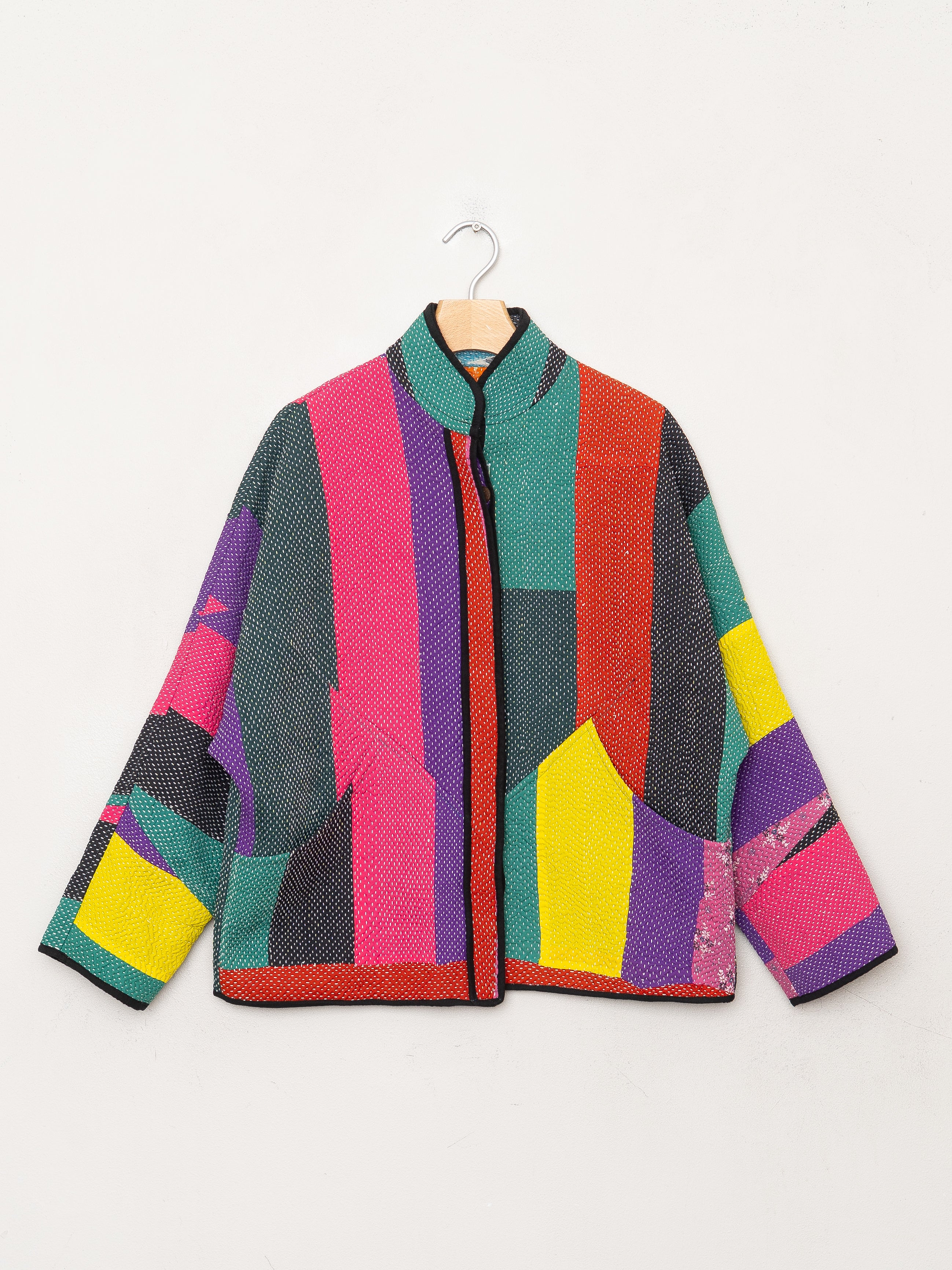 The Ladhiya Petite Quilted Patchwork Kantha Jacket