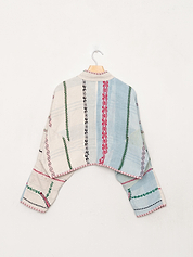 The Kaira Cropped Quilted Patchwork Kantha Jacket