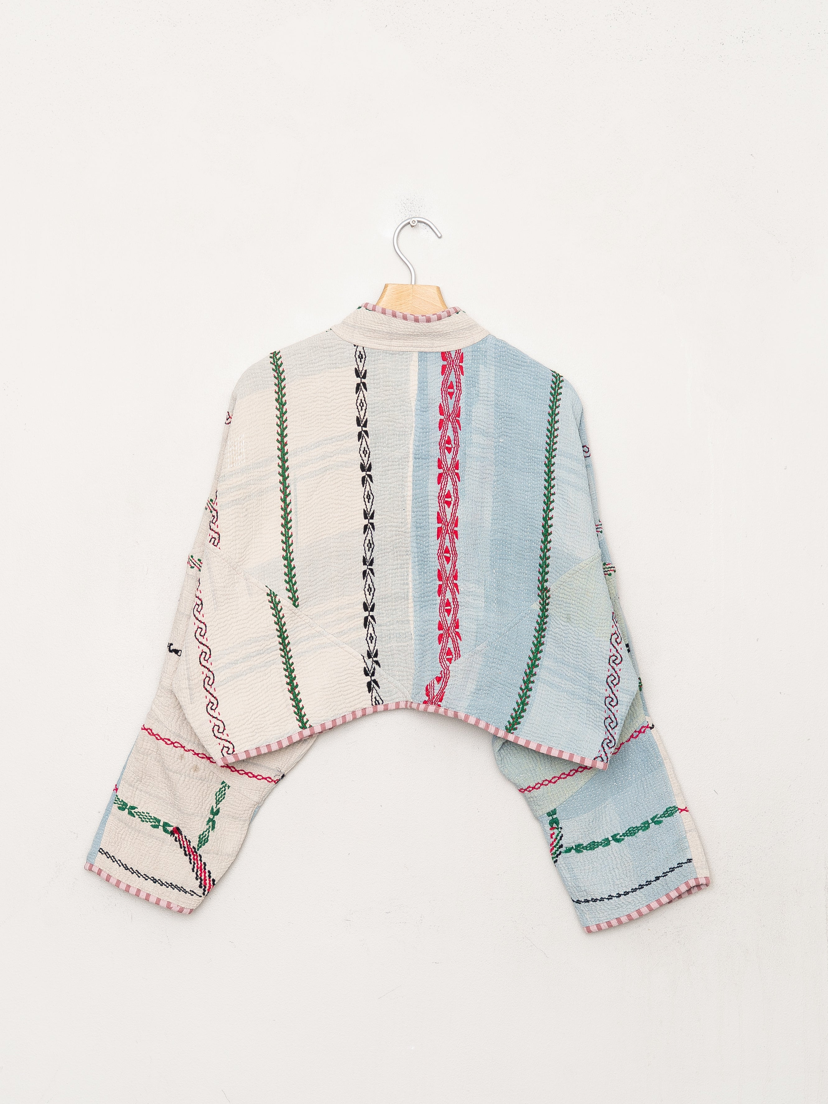 The Kaira Cropped Quilted Patchwork Kantha Jacket