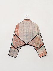 The Kaira Cropped Quilted Patchwork Kantha Jacket