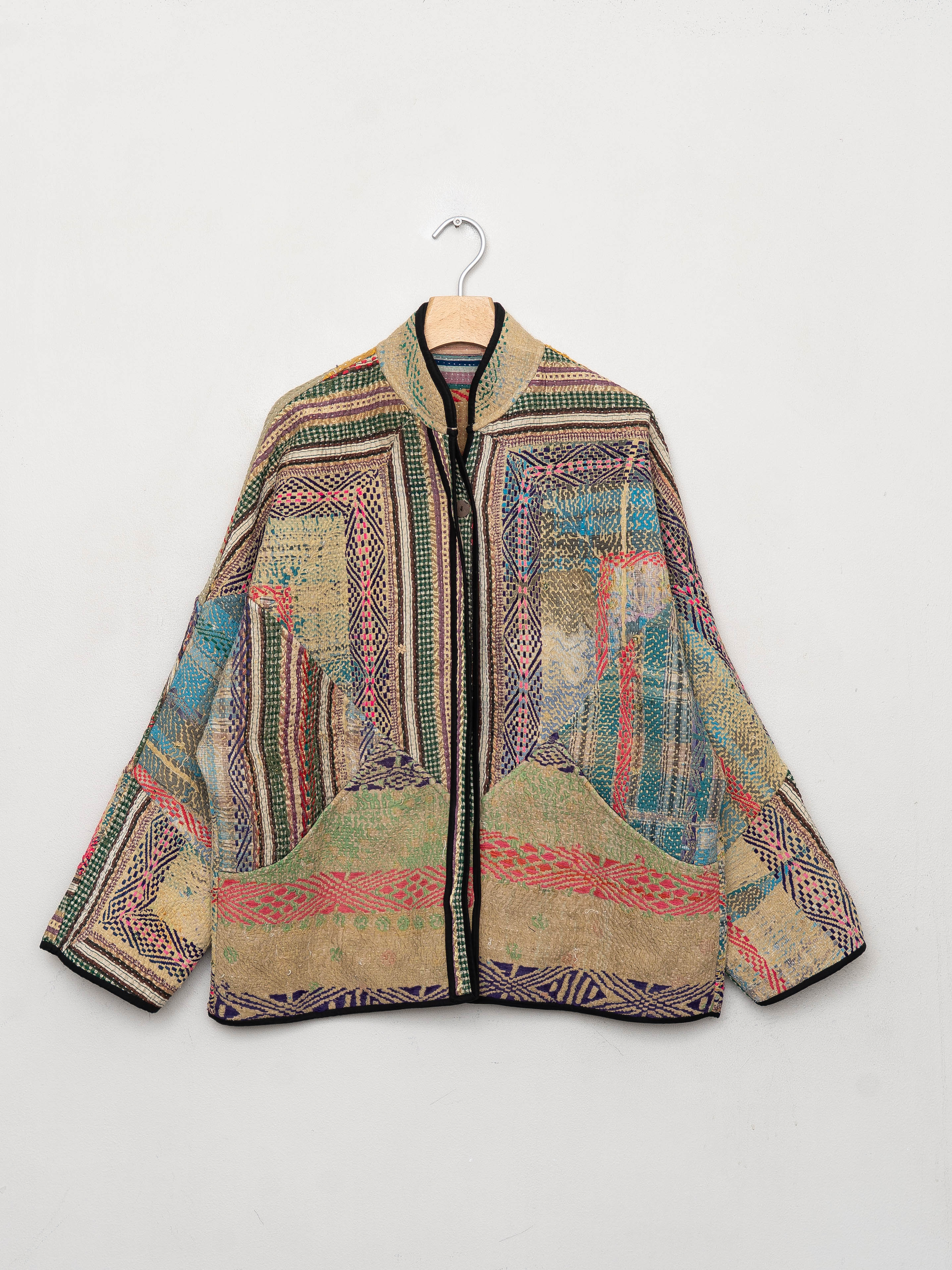 The Ladhiya Quilted Patchwork Kantha Jacket