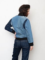 The Veda Denim Bomber Jacket - Small