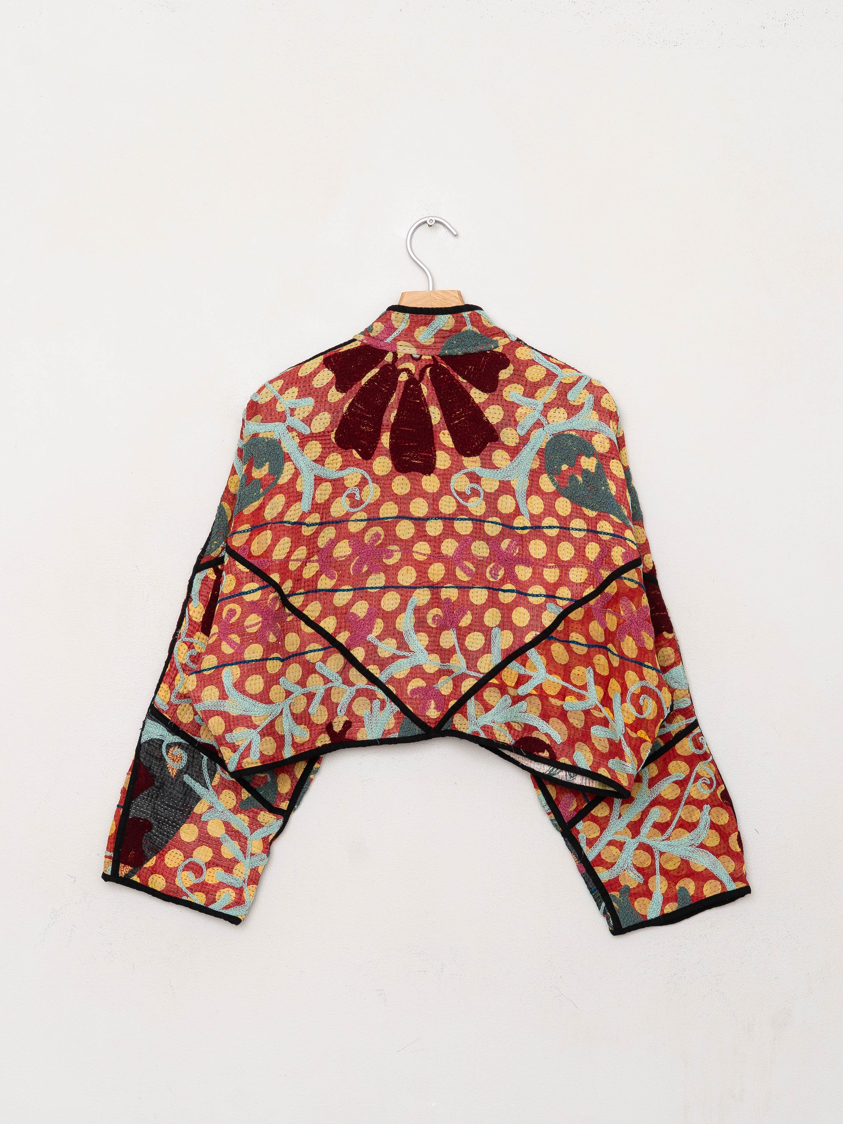 The Kaira Cropped Suzani Quilted Kantha Jacket