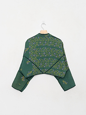 The Kaira Cropped Quilted Indigo Kantha Jacket