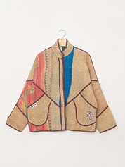 The Ladhiya Petite Quilted Patchwork Kantha Jacket