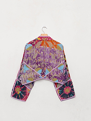 The Kaira Cropped Suzani Quilted Kantha Jacket