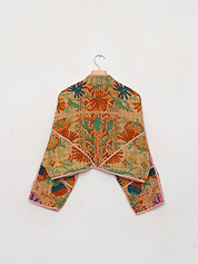 The Kaira Cropped Suzani Quilted Kantha Jacket