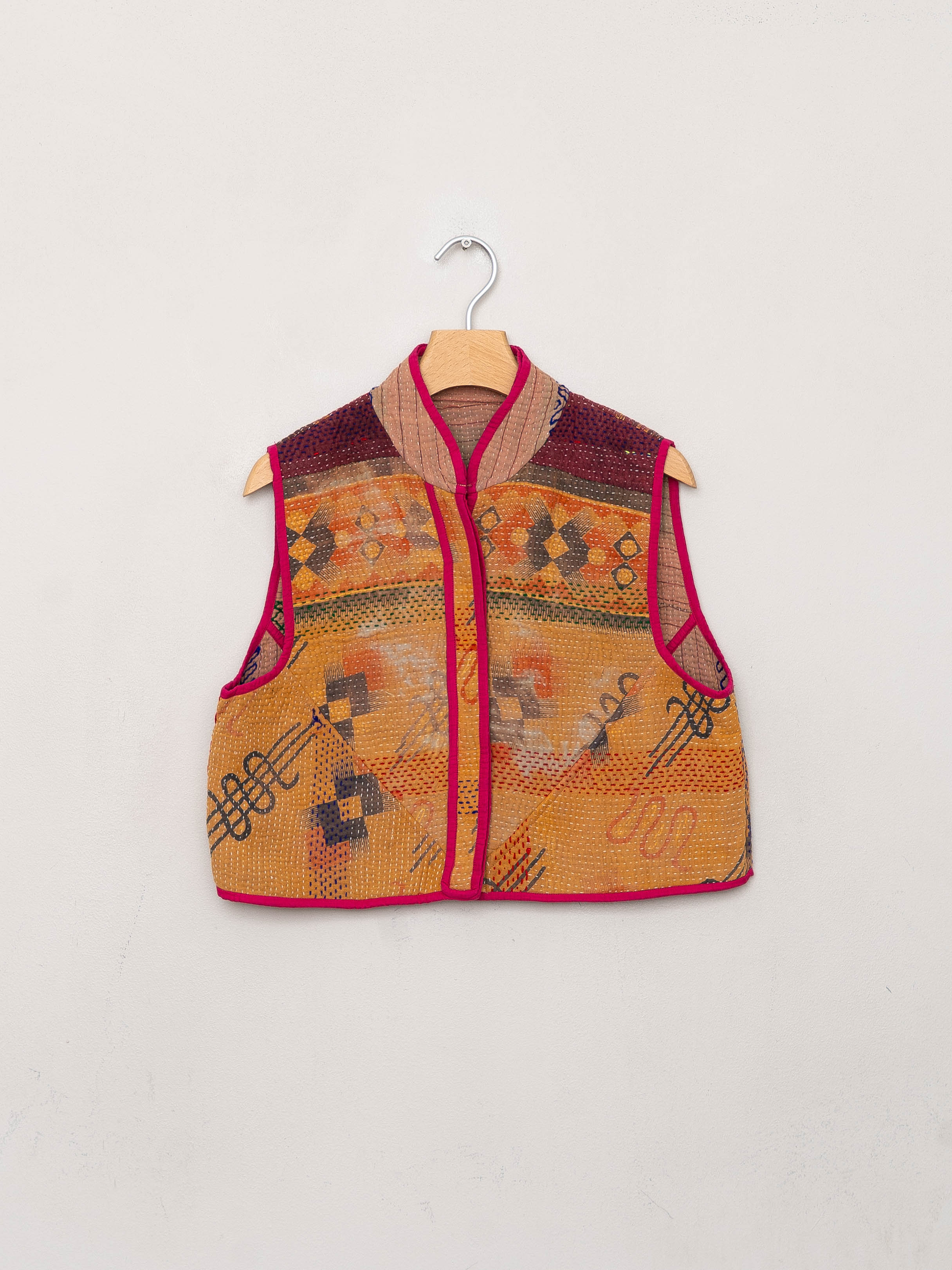 The Kaira Quilted Patchwork Kantha Vest