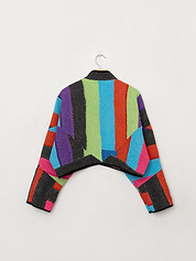 The Kaira Cropped Quilted Patchwork Kantha Jacket