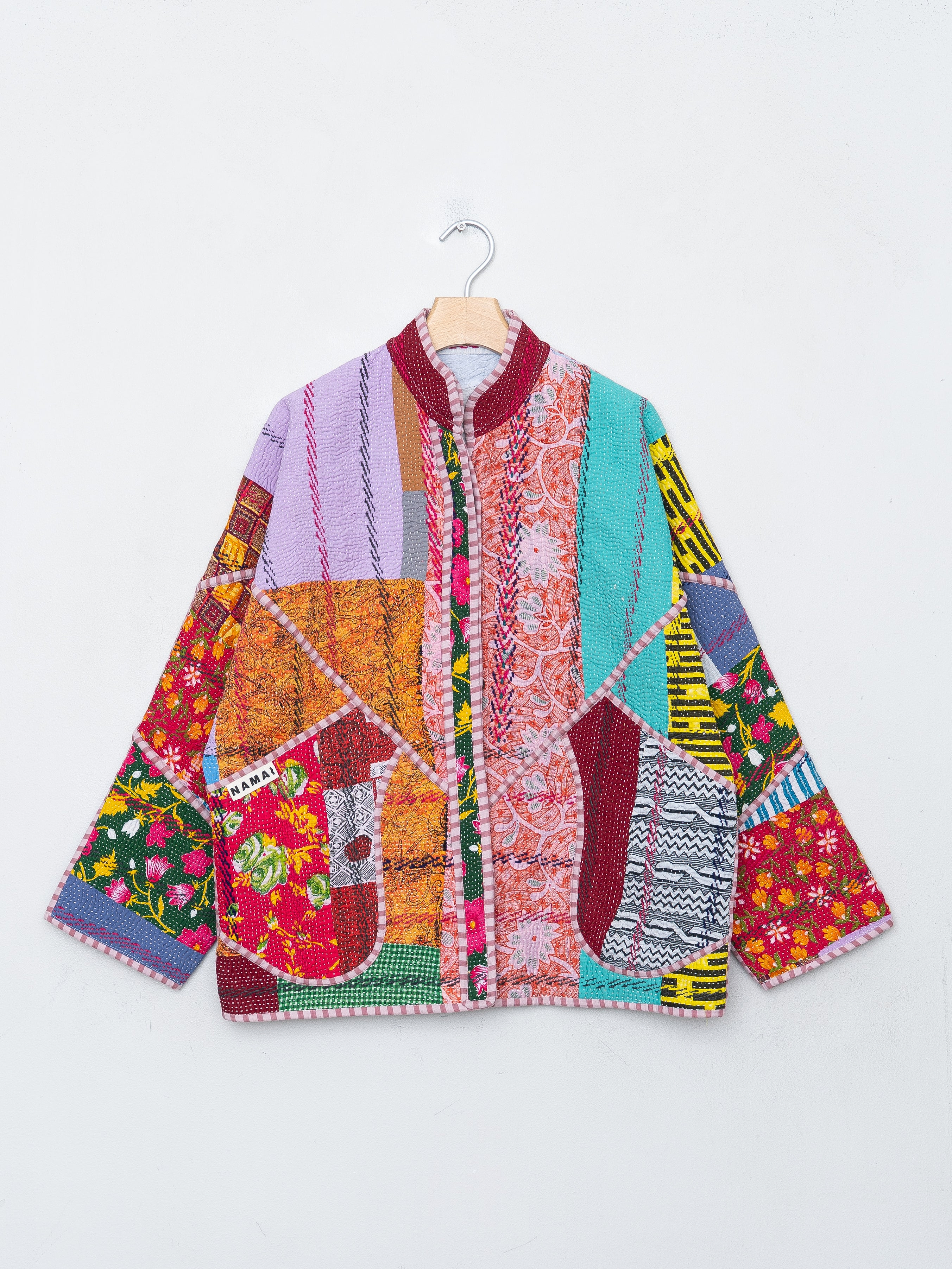 The Ladhiya Quilted Patchwork Kantha Jacket