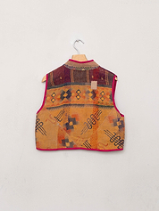 The Kaira Quilted Patchwork Kantha Vest