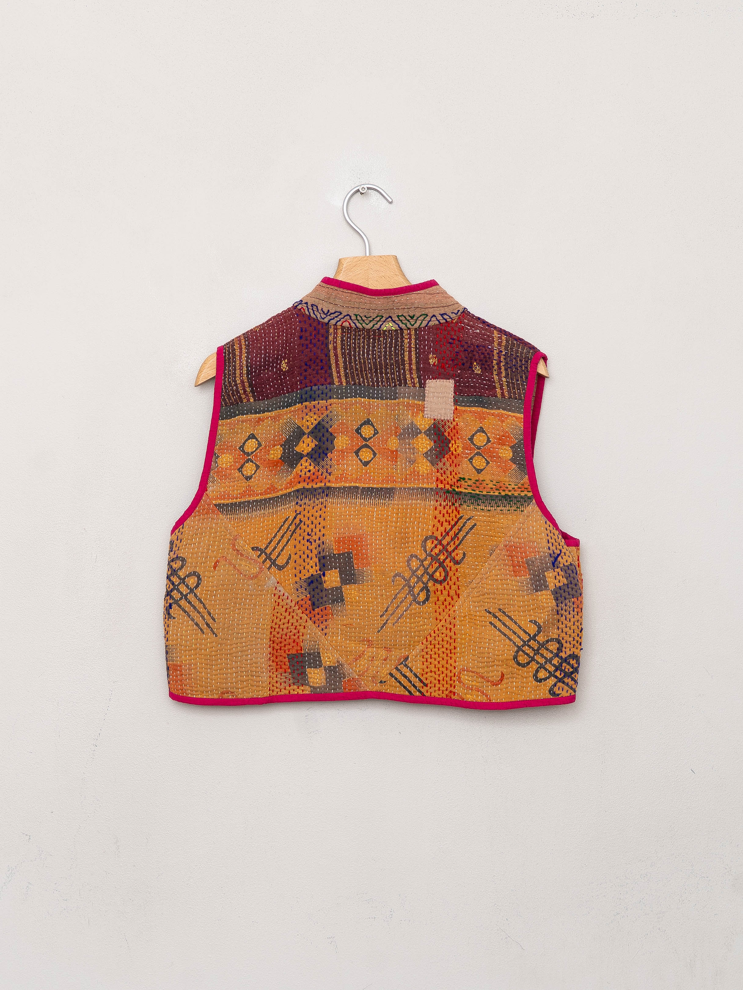 The Kaira Quilted Patchwork Kantha Vest