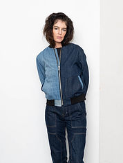 The Veda Denim Bomber Jacket - Small