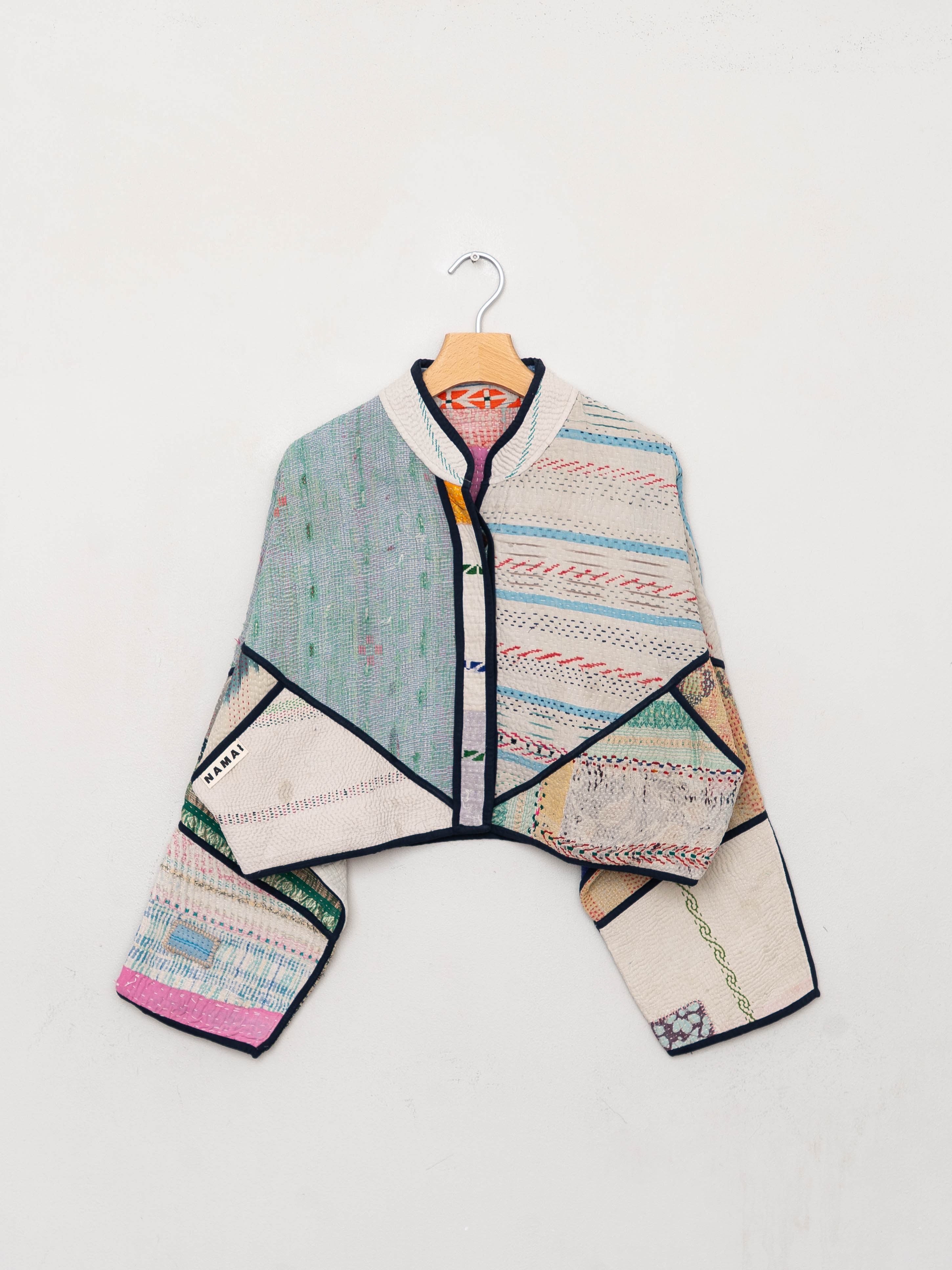 The Kaira Cropped Suzani Quilted Kantha Jacket