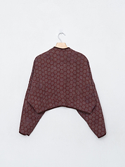 The Kaira Cropped Quilted Indigo Kantha Jacket