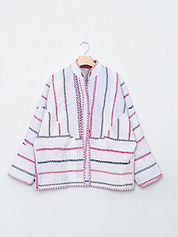 The Ladhiya Quilted Patchwork Kantha Jacket