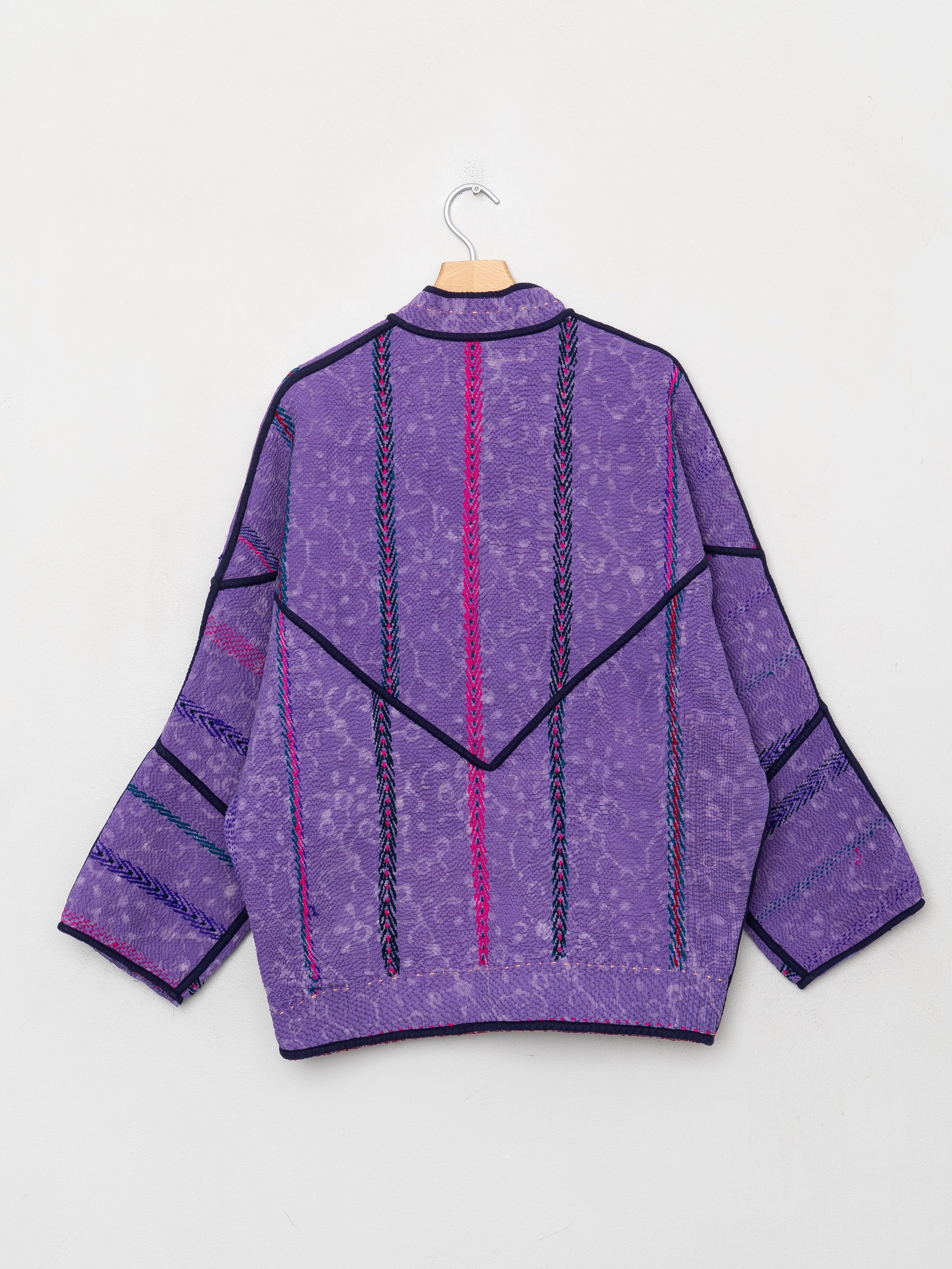 The Ishani Quilted Indigo Kantha Jacket