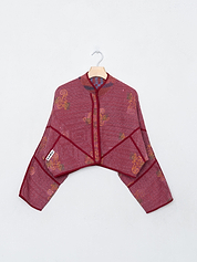 The Kaira Cropped Quilted Indigo Kantha Jacket