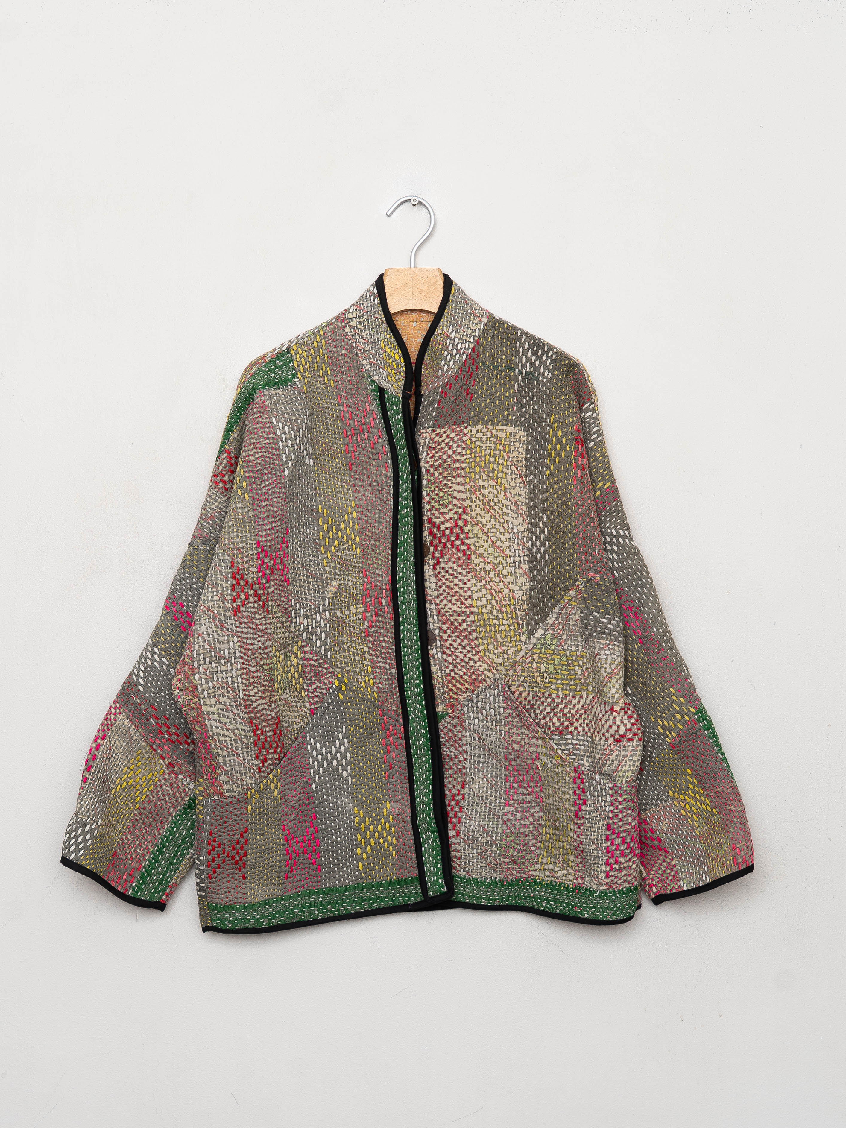 The Ladhiya Quilted Patchwork Kantha Jacket