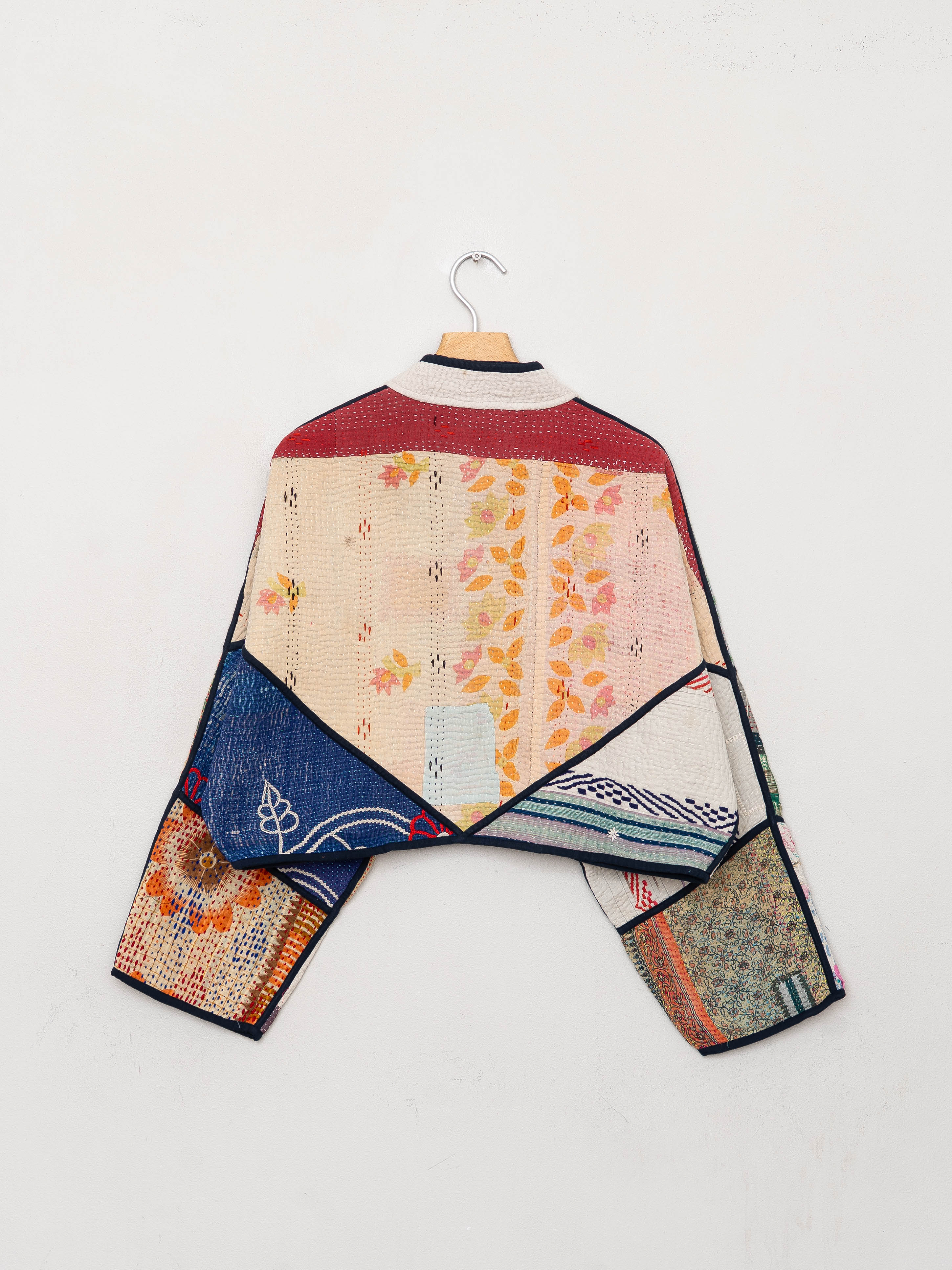 The Kaira Cropped Suzani Quilted Kantha Jacket