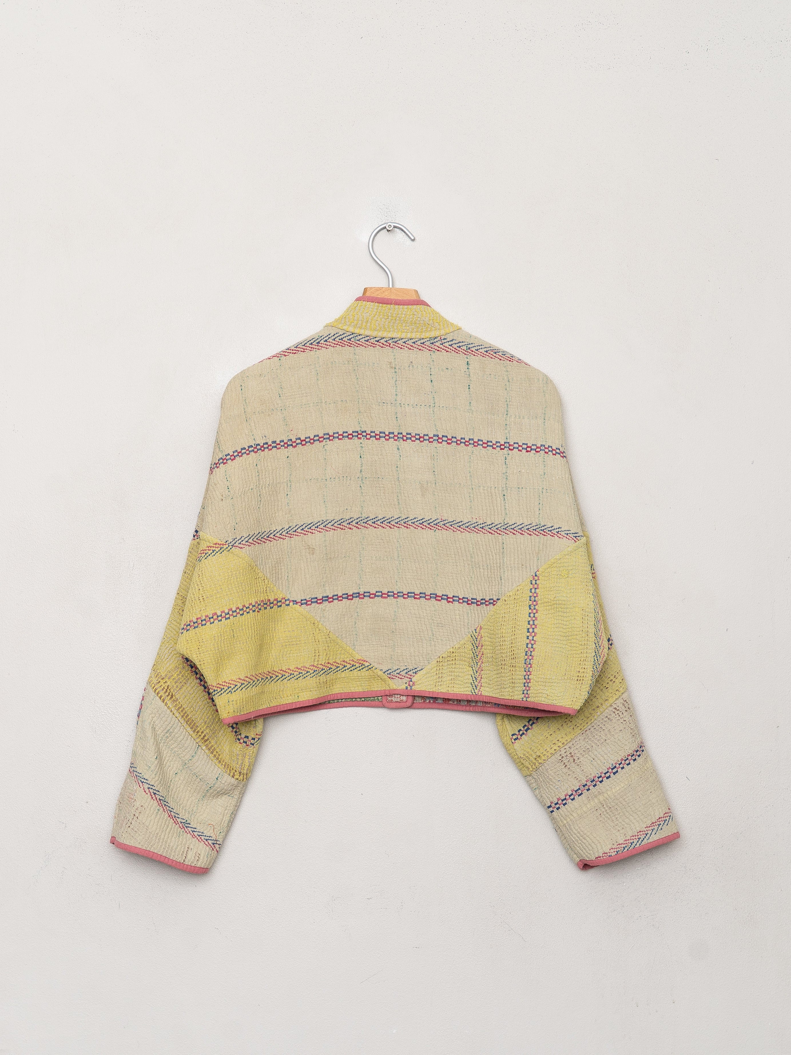 The Kaira Cropped Quilted Patchwork Kantha Jacket