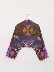 The Kaira Cropped Suzani Quilted Kantha Jacket