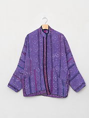 The Ishani Quilted Indigo Kantha Jacket