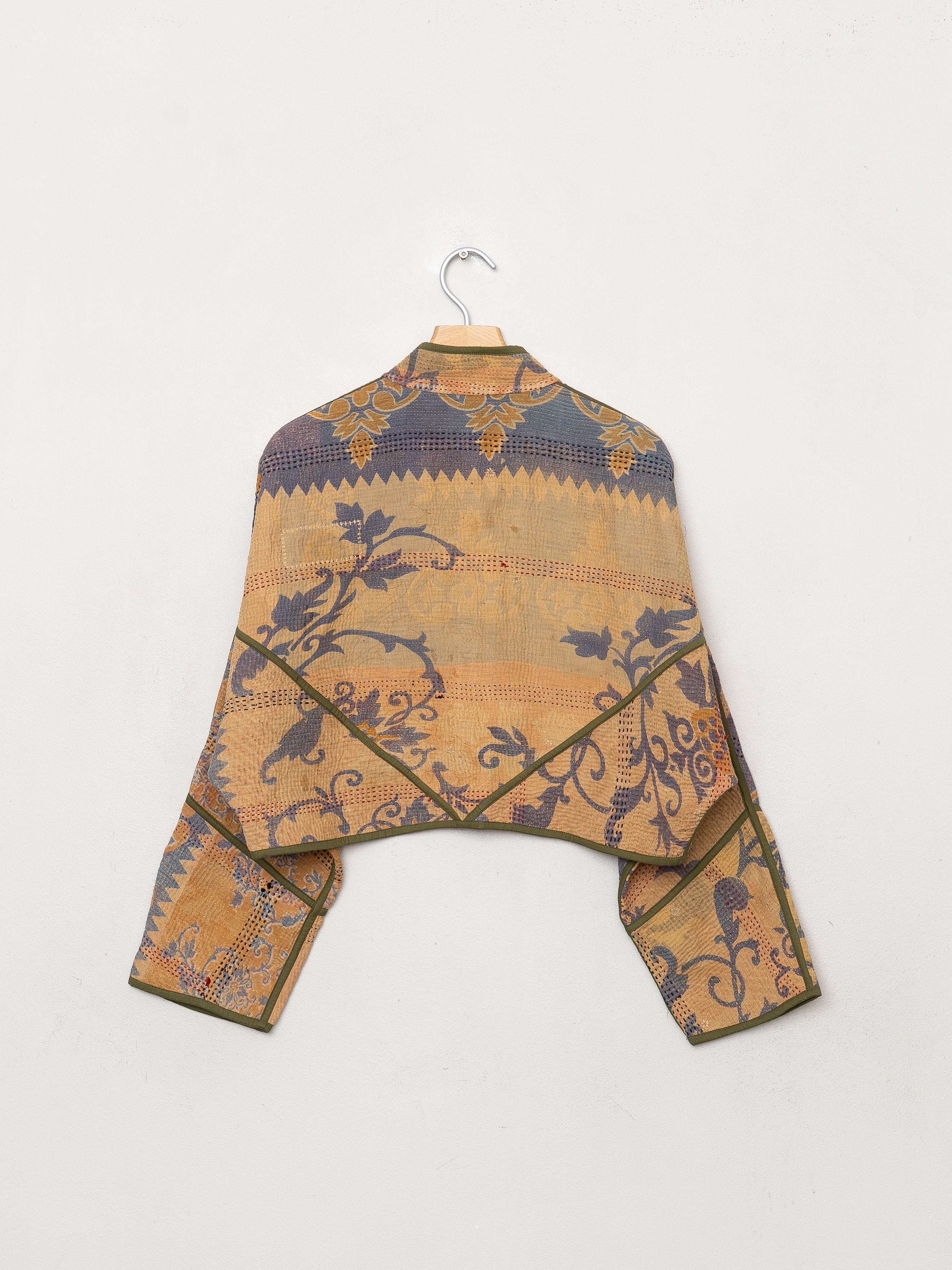 The Kaira Cropped Quilted Patchwork Kantha Jacket